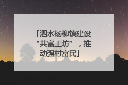 泗水杨柳镇建设“共富工坊”，推动强村富民