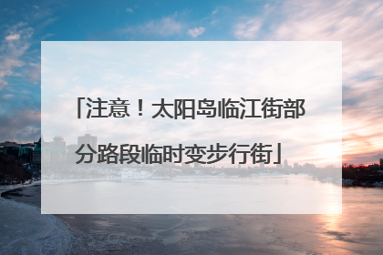 注意！太阳岛临江街部分路段临时变步行街