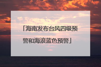 海南发布台风四级预警和海浪蓝色预警