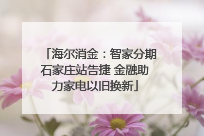 海尔消金：智家分期石家庄站告捷 金融助力家电以旧换新