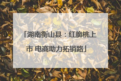 湖南衡山县：红脆桃上市 电商助力拓销路