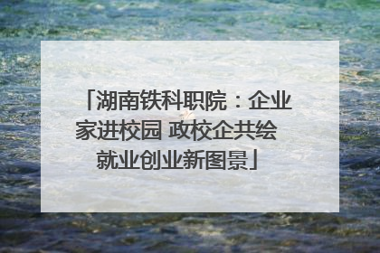 湖南铁科职院：企业家进校园 政校企共绘就业创业新图景