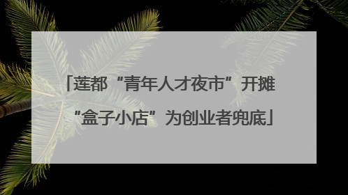 莲都“青年人才夜市”开摊 “盒子小店”为创业者兜底