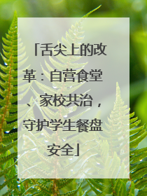 舌尖上的改革：自营食堂、家校共治，守护学生餐盘安全