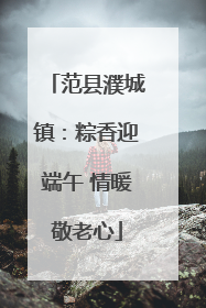 范县濮城镇：粽香迎端午 情暖敬老心
