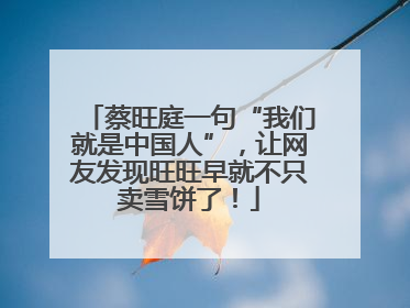 蔡旺庭一句“我们就是中国人”，让网友发现旺旺早就不只卖雪饼了！