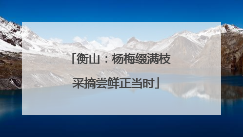 衡山：杨梅缀满枝 采摘尝鲜正当时