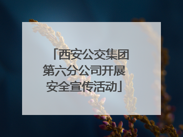 西安公交集团第六分公司开展安全宣传活动