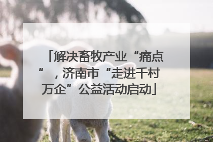 解决畜牧产业“痛点”，济南市“走进千村万企”公益活动启动