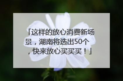 这样的放心消费新场景，湖南将选出50个，快来放心买买买！