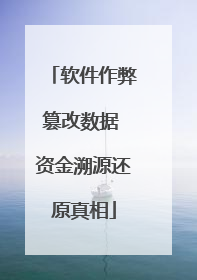 软件作弊篡改数据 资金溯源还原真相