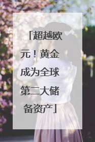 超越欧元！黄金成为全球第二大储备资产