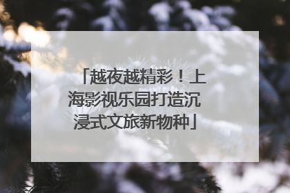越夜越精彩！上海影视乐园打造沉浸式文旅新物种