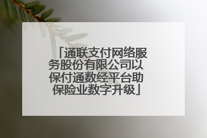 通联支付网络服务股份有限公司以保付通数经平台助保险业数字升级