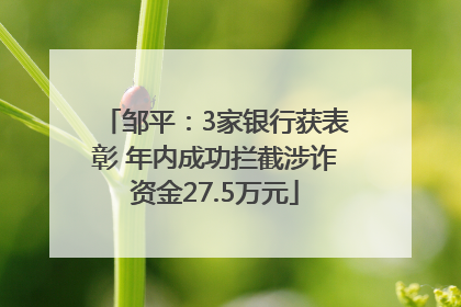 邹平：3家银行获表彰 年内成功拦截涉诈资金27.5万元