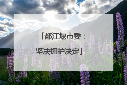 都江堰市委：坚决拥护决定