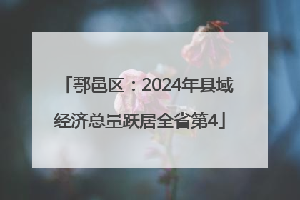 鄠邑区：2024年县域经济总量跃居全省第4