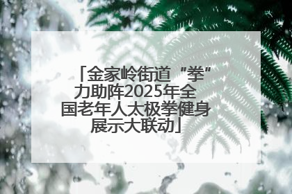 金家岭街道“拳”力助阵2025年全国老年人太极拳健身展示大联动
