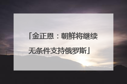 金正恩：朝鲜将继续无条件支持俄罗斯