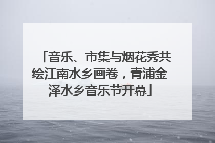 音乐、市集与烟花秀共绘江南水乡画卷，青浦金泽水乡音乐节开幕