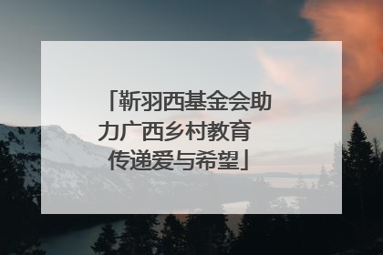 靳羽西基金会助力广西乡村教育 传递爱与希望