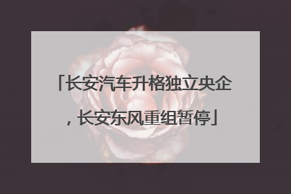 长安汽车升格独立央企，长安东风重组暂停