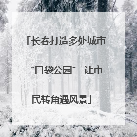 长春打造多处城市“口袋公园” 让市民转角遇风景