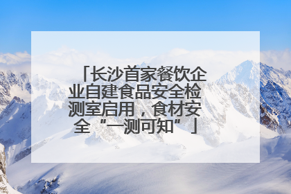 长沙首家餐饮企业自建食品安全检测室启用，食材安全“一测可知”