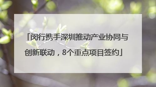 闵行携手深圳推动产业协同与创新联动，8个重点项目签约