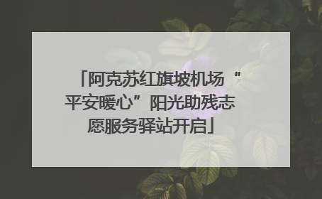 阿克苏红旗坡机场“平安暖心”阳光助残志愿服务驿站开启