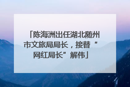 陈海洲出任湖北随州市文旅局局长，接替“网红局长”解伟