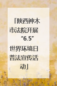 陕西神木市法院开展“6.5”世界环境日普法宣传活动