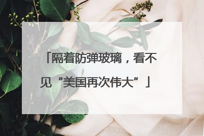 隔着防弹玻璃，看不见“美国再次伟大”