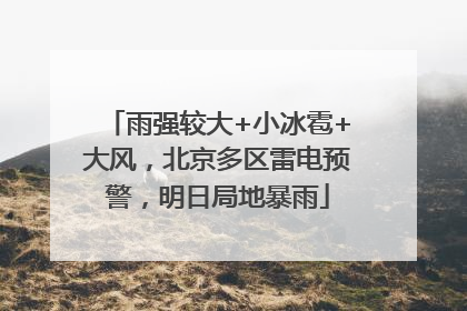 雨强较大+小冰雹+大风，北京多区雷电预警，明日局地暴雨