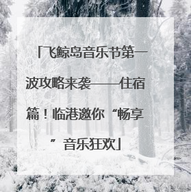 飞鲸岛音乐节第一波攻略来袭——住宿篇！临港邀你“畅享”音乐狂欢