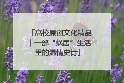 高校原创文化精品｜一部“蜗居”生活里的温情史诗