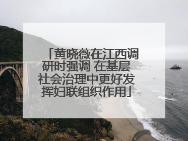 黄晓薇在江西调研时强调 在基层社会治理中更好发挥妇联组织作用