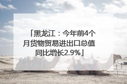 黑龙江：今年前4个月货物贸易进出口总值同比增长2.9%