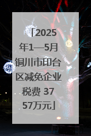 2025年1—5月铜川市印台区减免企业税费 3757万元