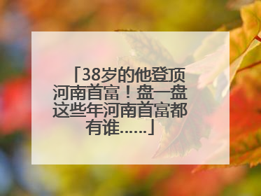 38岁的他登顶河南首富！盘一盘这些年河南首富都有谁……