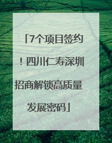 7个项目签约！四川仁寿深圳招商解锁高质量发展密码