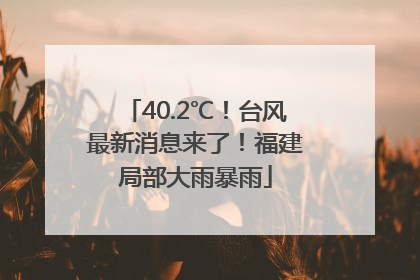 40.2℃！台风最新消息来了！福建局部大雨暴雨