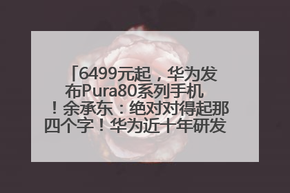 6499元起，华为发布Pura80系列手机！余承东：绝对对得起那四个字！华为近十年研发投入12490亿元