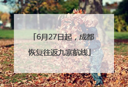 6月27日起，成都恢复往返九寨航线