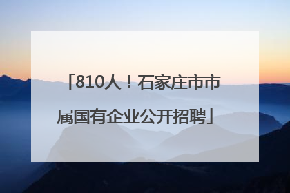 810人！石家庄市市属国有企业公开招聘